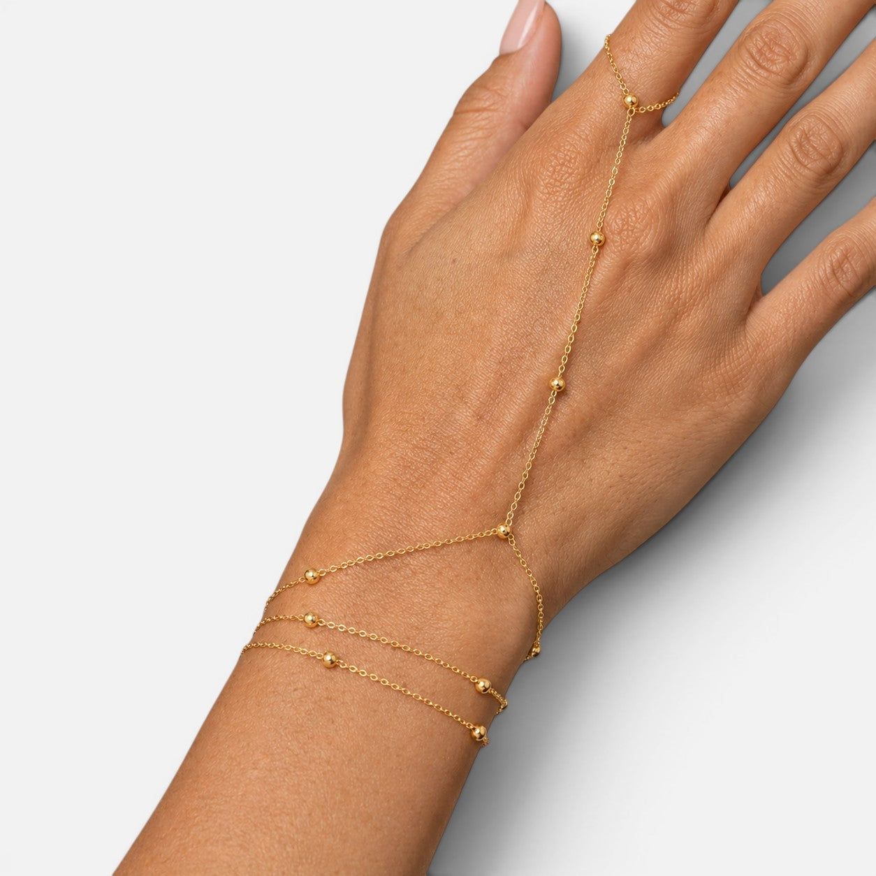 Women's Beaded Hand Chain Bracelet