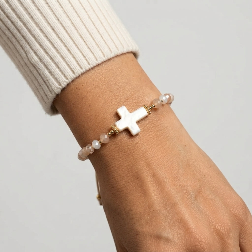 Women's Beaded Cross Bracelet