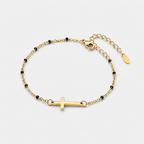 Women's Beaded Cross Station Bracelet