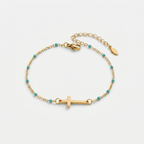 Women's Beaded Cross Station Bracelet