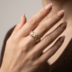 Women's Beaded Leaf Ring