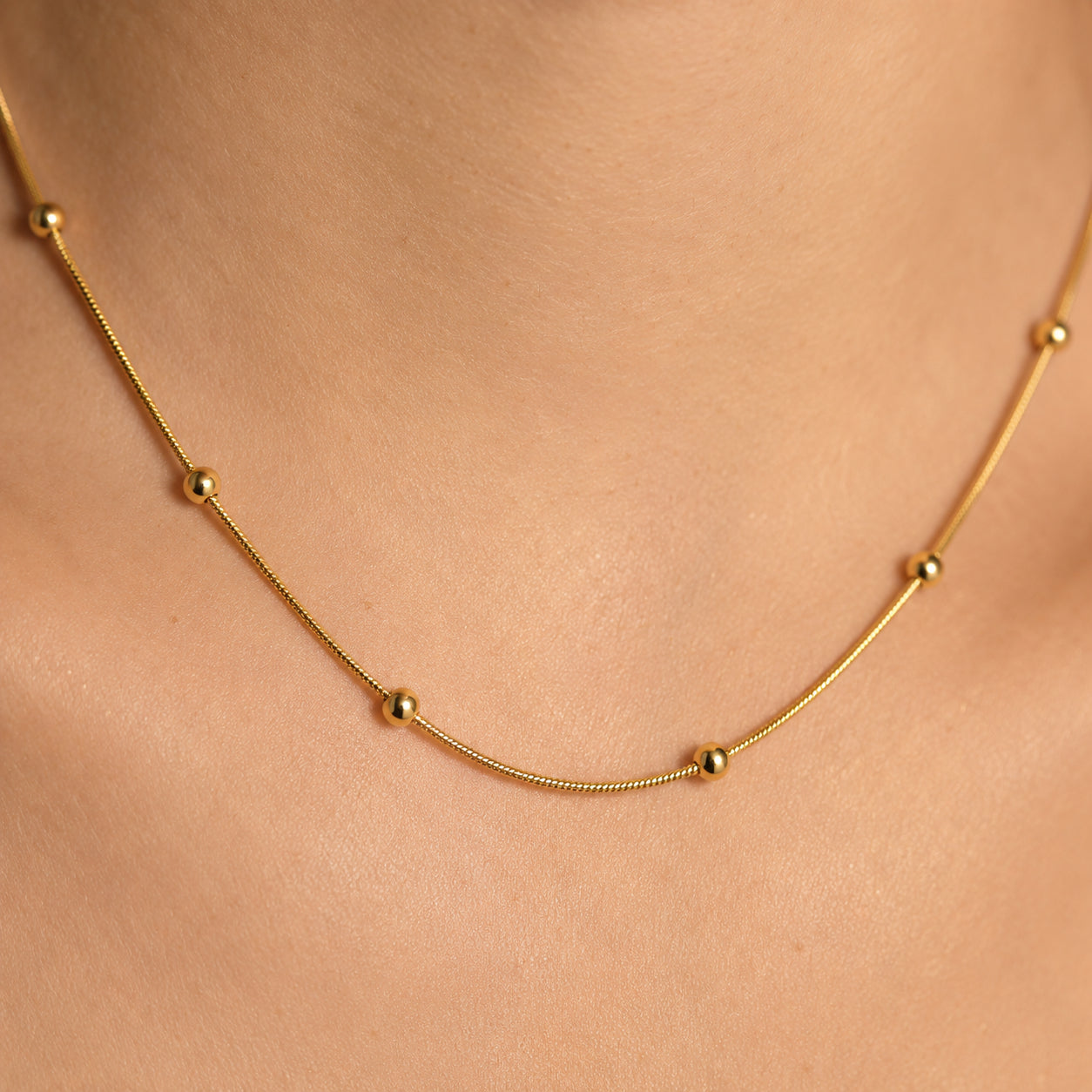 Women's Beaded Station Chain Necklace