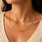 Women's Beaded Station Chain Necklace