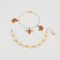 Women's Bee and Daisy Bracelet Set
