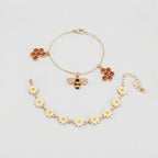 Women's Bee and Daisy Bracelet Set