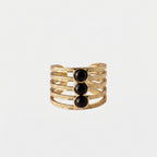 Women's Black Stone Cuff Ring