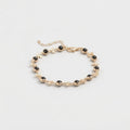 Women's Black Stone Station Bracelet