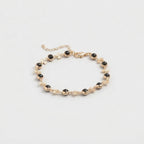 Women's Black Stone Station Bracelet