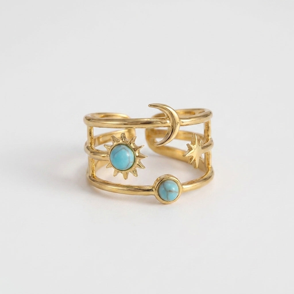Women's Blue Stone Celestial Ring