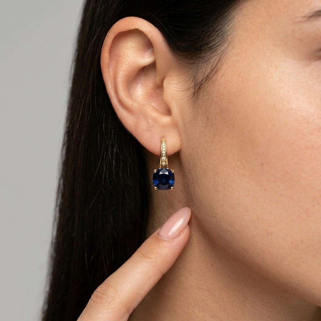 Women's Blue Stone Drop Earrings