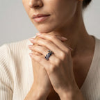 Women's Blue Stone Open Ring