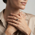 Women's Blue Stone Open Ring