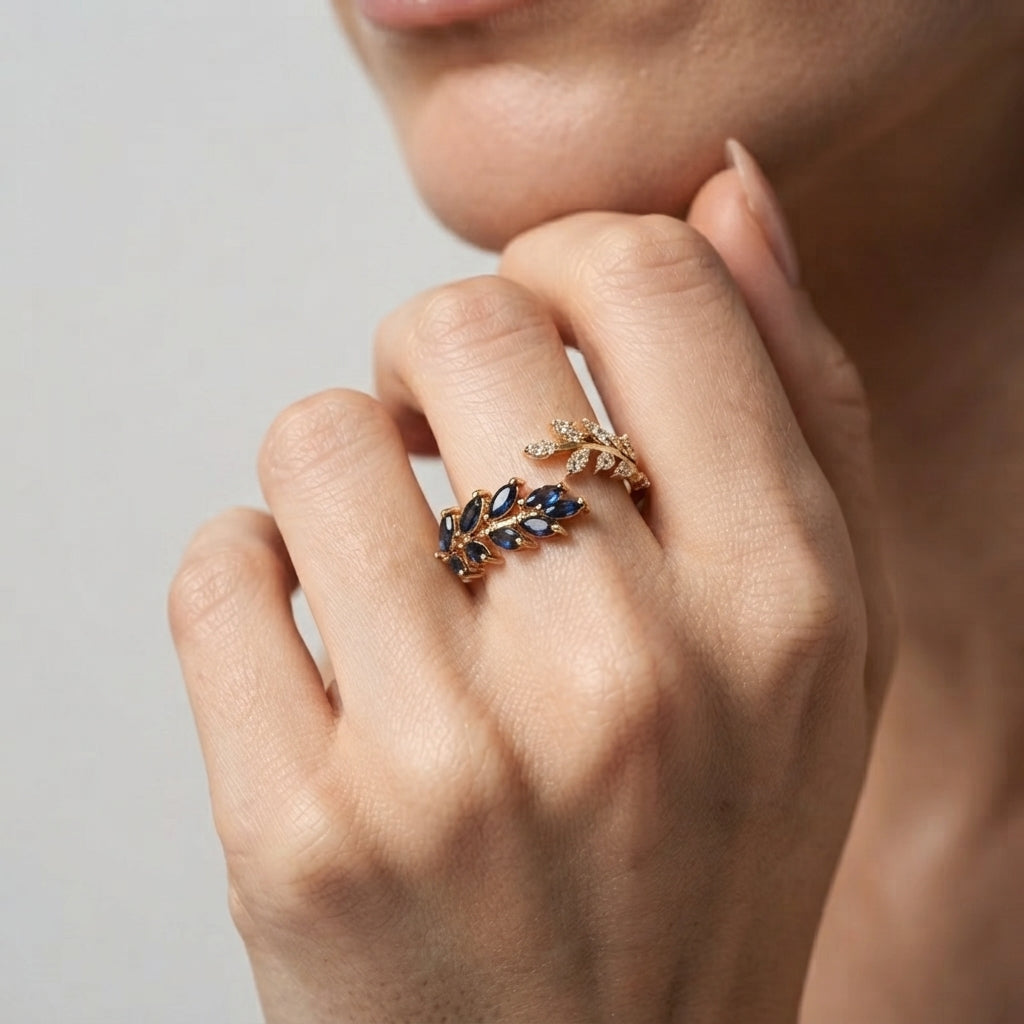 Women's Blue Stone Open Ring