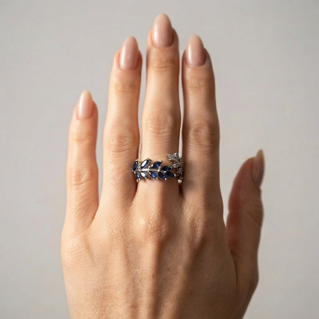 Women's Blue Stone Open Ring