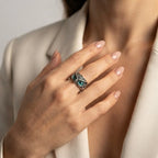 Women's Blue Stone Owl Ring