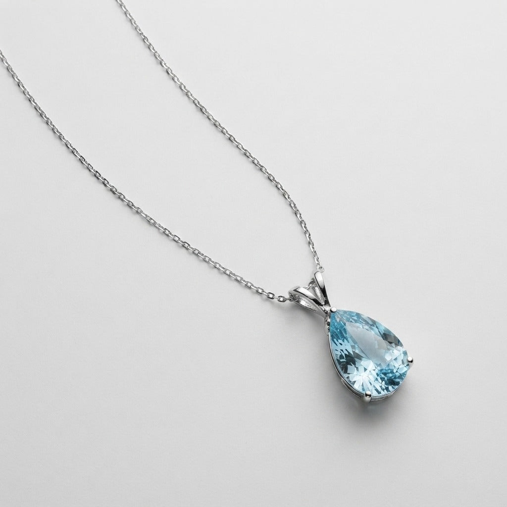 Women's Blue Stone Pendant Necklace