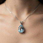 Women's Blue Stone Pendant Necklace