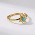 Women's Blue Stone Sunburst Ring