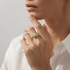 Women's Blue Stone Sunburst Ring