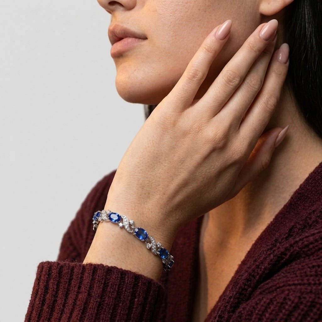 Women's Blue Stone Tennis Bracelet