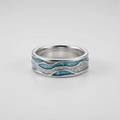 Women's Blue Wave Enamel Ring