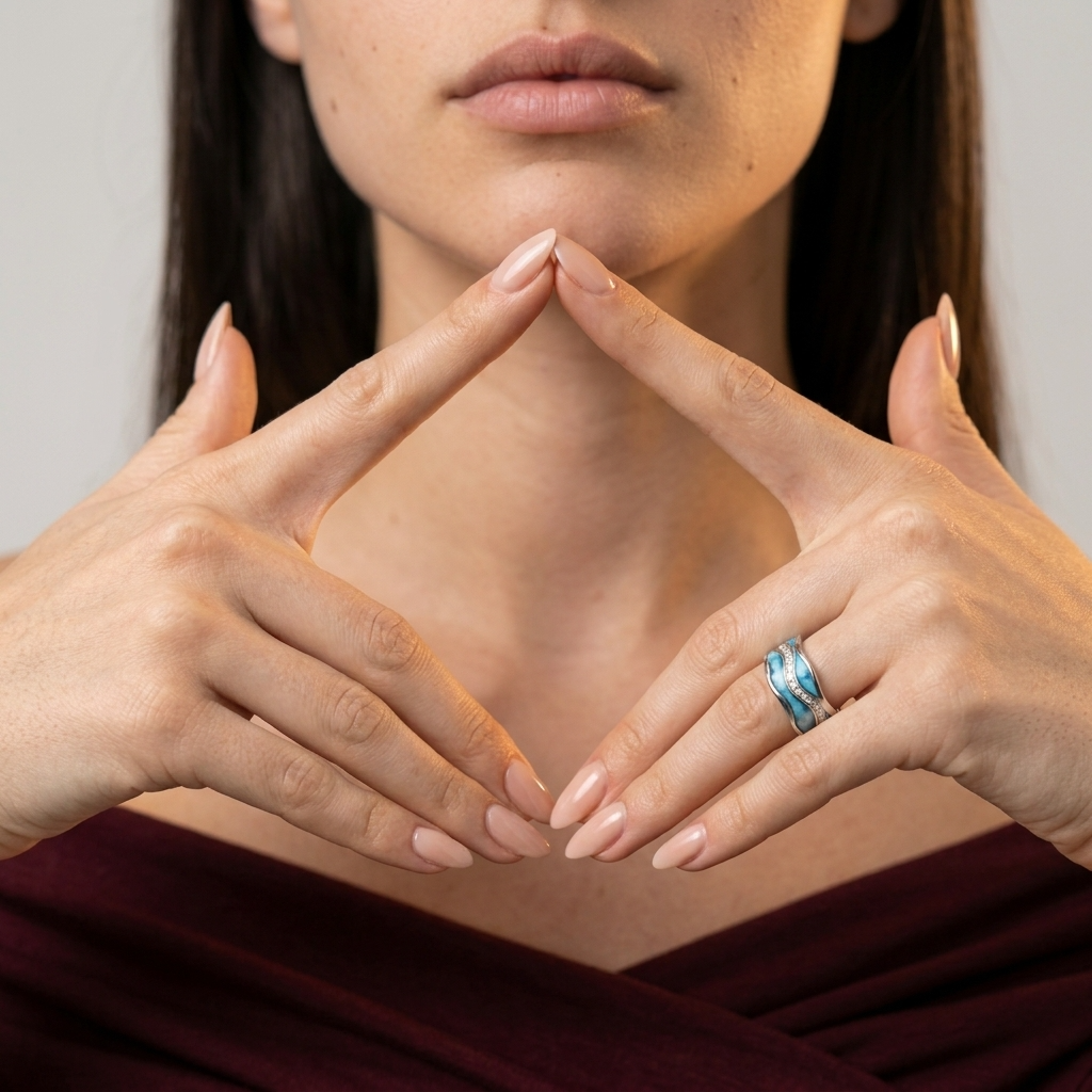 Women's Blue Wave Enamel Ring