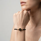 Women's Braided Leather Clover Charm Bracelet