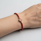 Women's Braided Leather Clover Charm Bracelet
