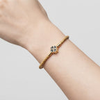 Women's Braided Leather Clover Charm Bracelet