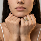 Women's Byzantine Link Crystal Band Ring