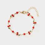 Women's Cherry Bead Charm Bracelet