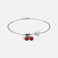 Women's Cherry Heart Charm Bracelet