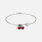 Women's Cherry Heart Charm Bracelet