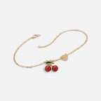 Women's Cherry Heart Charm Bracelet