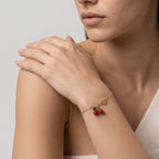 Women's Cherry Heart Charm Bracelet