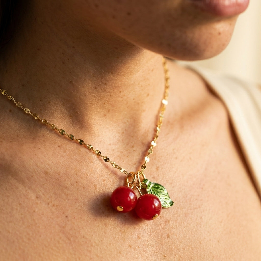 Women's Cherry Pendant Necklace