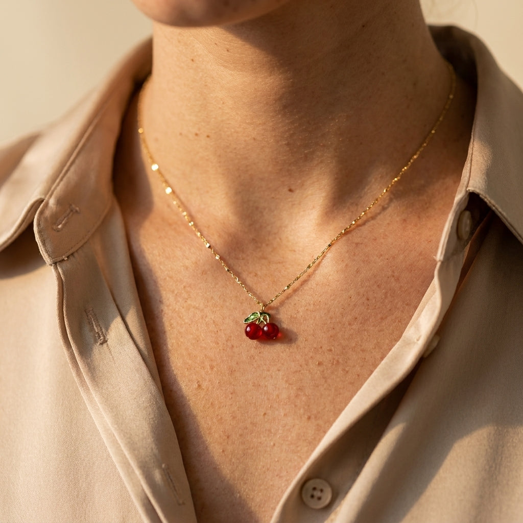 Women's Cherry Pendant Necklace