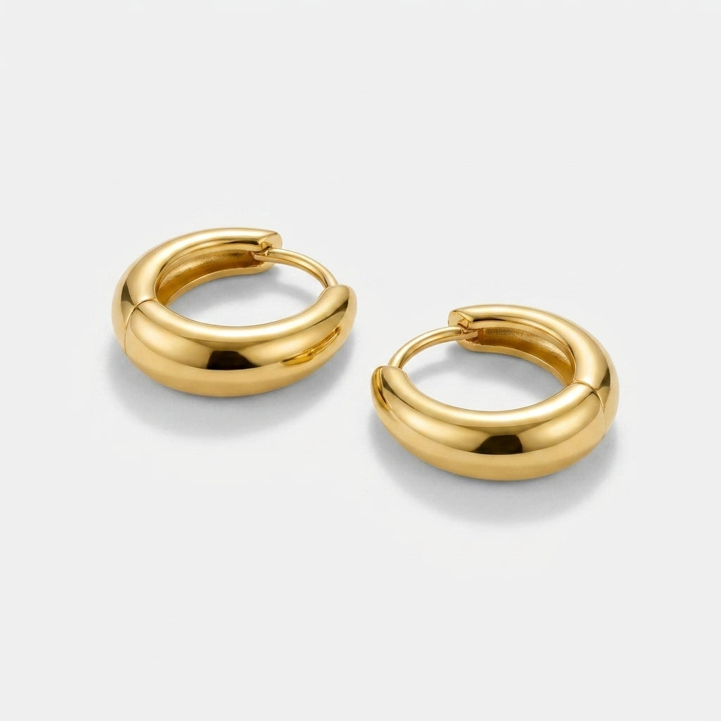 Women's Chunky Huggie Hoop Earrings
