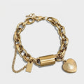Women's Chunky Link Heart Charm Bracelet