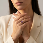 Women's Clover Purple Stone Ring
