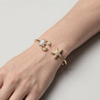 Women's Crab Starfish Charm Cuff Bracelet