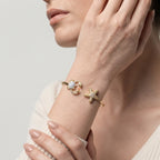 Women's Crab Starfish Charm Cuff Bracelet