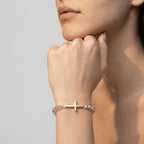 Women's Cross Faceted Bead Elastic Bracelet