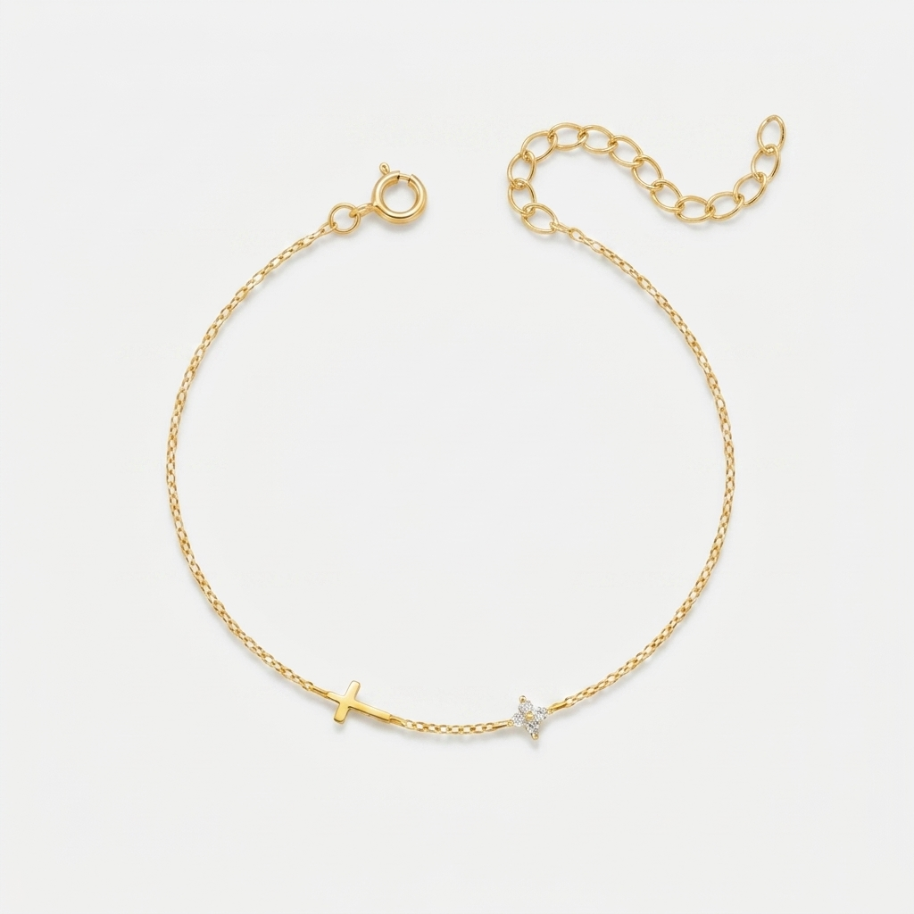 Women's Cross Station Chain Bracelet
