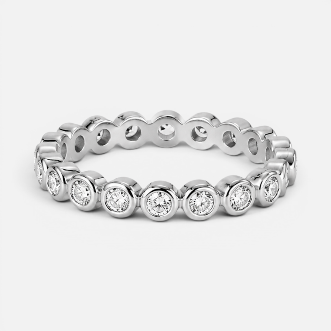 Women's Crystal Bezel Eternity Band Ring