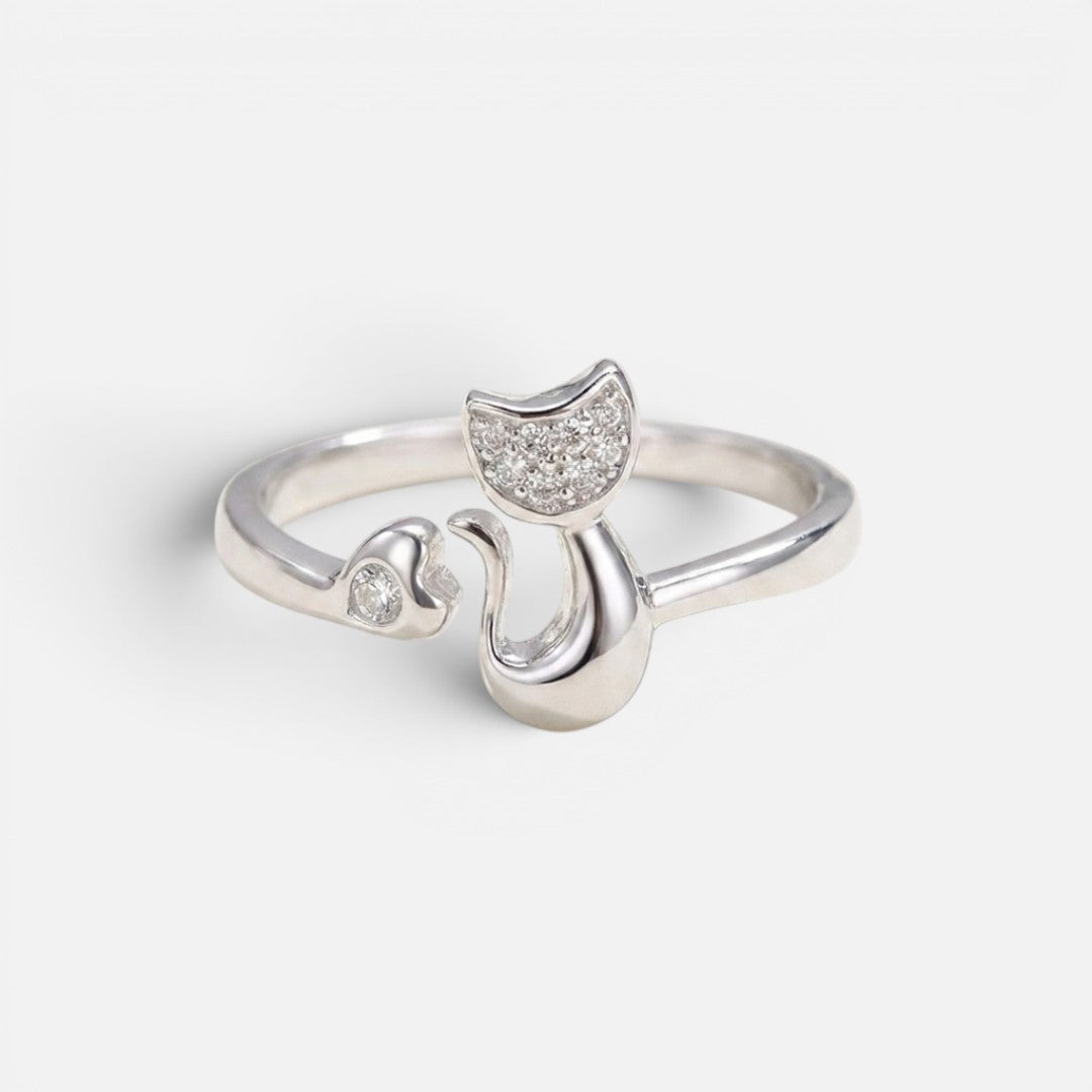 Women's Crystal Cat Ring