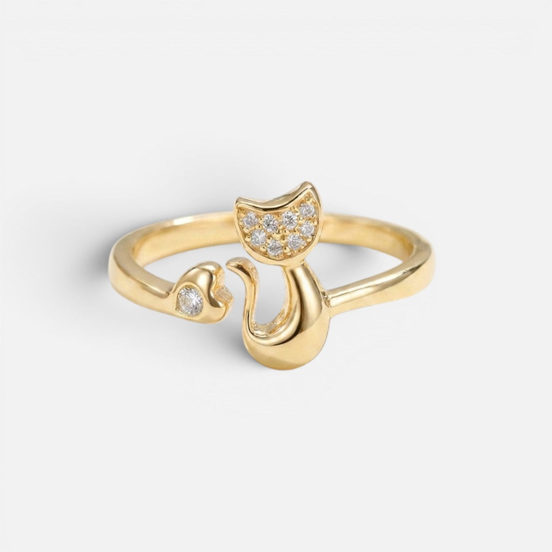 Women's Crystal Cat Ring