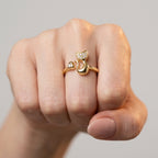 Women's Crystal Cat Ring