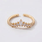 Women's Crystal Chevron Ring