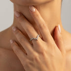 Women's Crystal Chevron Ring